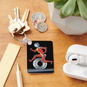 Porte-clés Robot de science-fiction vintage à roues