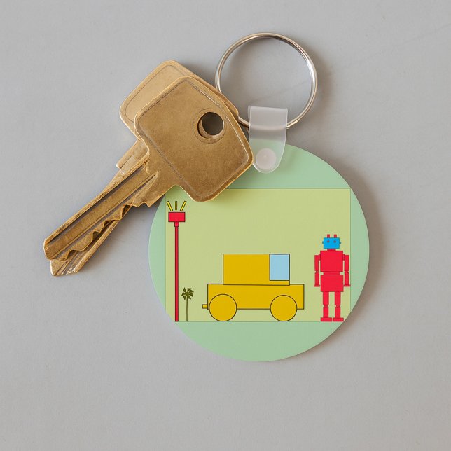 Porte-clés Robot Et Voiture Rétro (Créateur téléchargé)