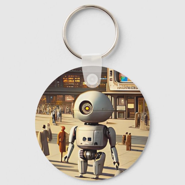 Porte-clés Robot rétrofuturiste (Recto)