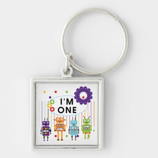 Porte-clés Robot Tshirts et cadeaux d'anniversaire (Devant)
