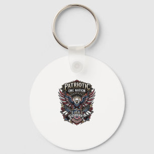 Porte-clés Roc Patriotique Aigle Crête Musique Rock Métal Pat