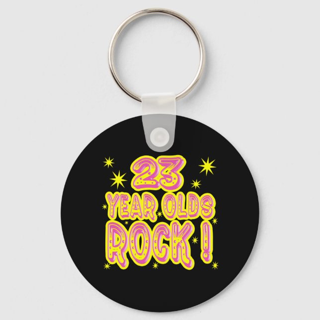 Porte-clés Rocher à 23 ans ! porte - clé (rose) (Recto)