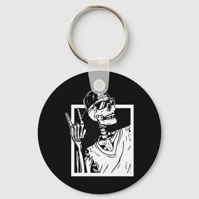 Porte-clés Rocher Skeleton main Halloween Costume Funny Rocke (Recto)
