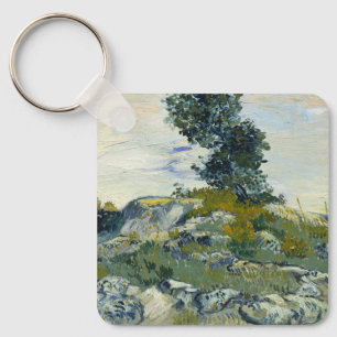 Porte-clés Roches avec chêne, peinture à l'huile de Van Gogh