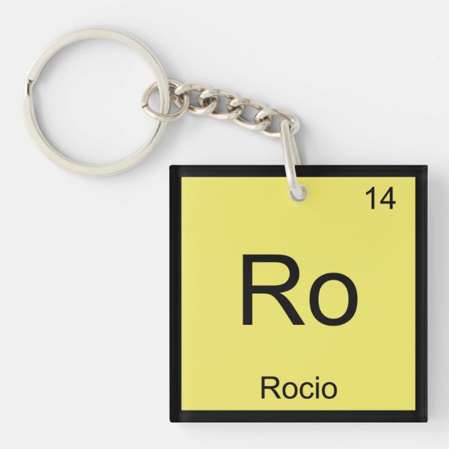 Porte-clés Rocio Nom Chimie Élément Tableau Périodique (Devant)