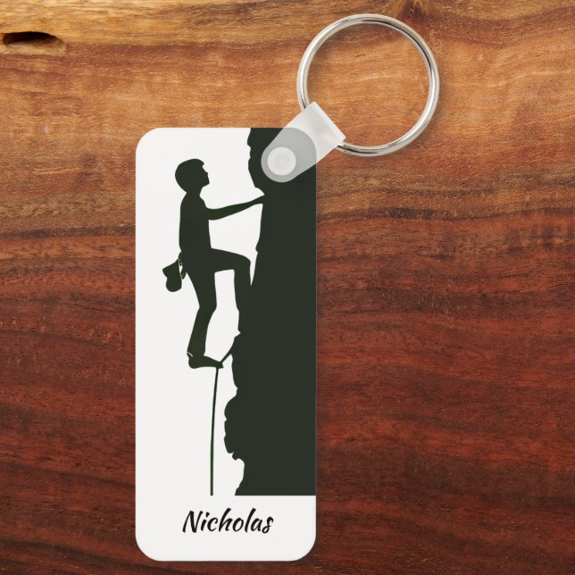 Porte-clés Rock Climbing Mountain Climber Silhouette  (Verso)