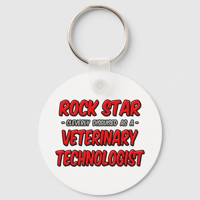Porte-clés Rock Star .. Technologue vétérinaire (Recto)