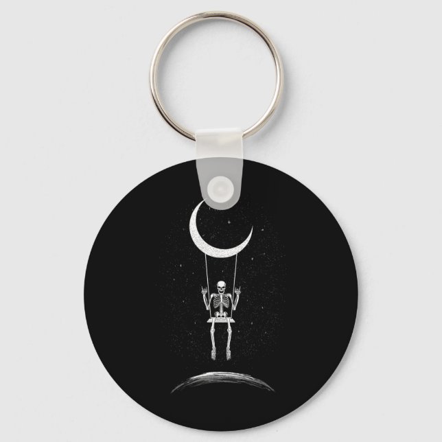 Porte-clés Rock Sur Skeleton Moon Rock Et Roll Men Women Rock (Recto)