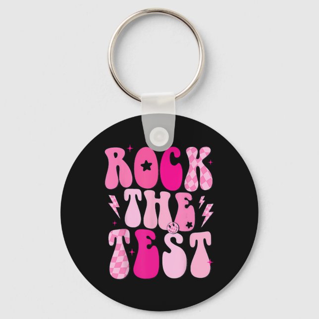 Porte-clés Rock The Test Cute Test Day Teacher Stade Test Squ (Recto)