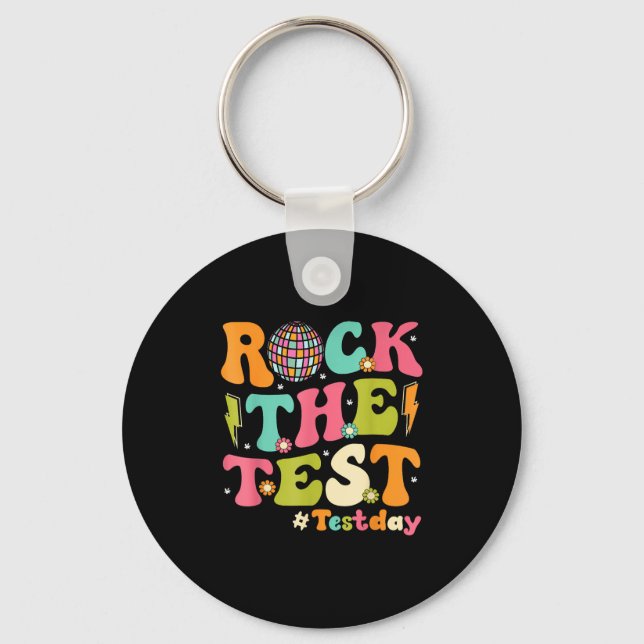 Porte-clés Rock The Test Testing Day Retro Motivational Teach (Recto)