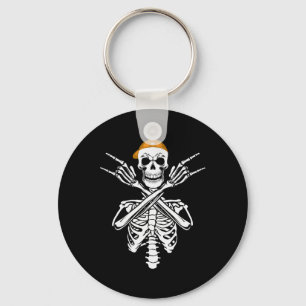 Porte-clés Rocker Skeleton Patinage Casquette Halloween Hand