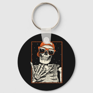 Porte-clés Rocker Skeleton Rocher À La Main Sur Costume Amusa