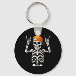 Porte-clés Rocker Skeleton Rocher Main Rock Sur Costume Drôle