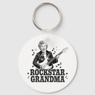 Porte-clés Rockstar Grandma - Design musical amusant et rétro