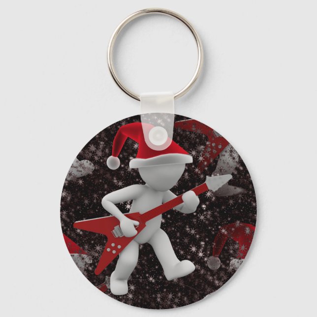 Porte-clés rockstar père Noël (Recto)