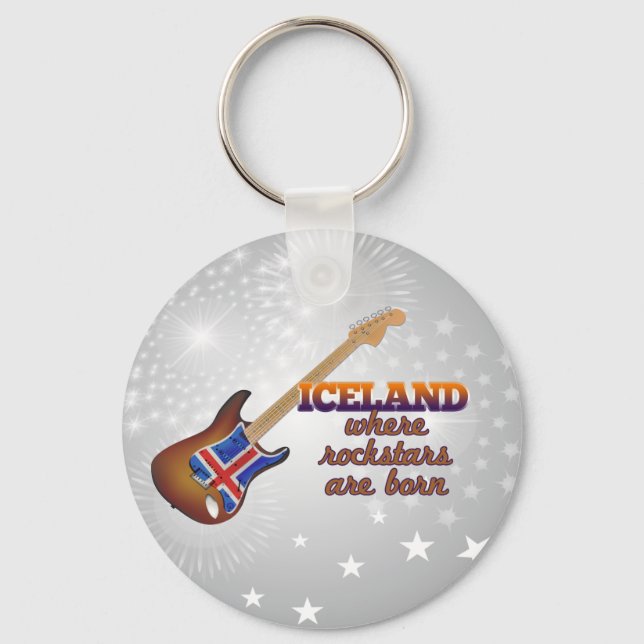 Porte-clés Rockstars est né en Islande (Recto)