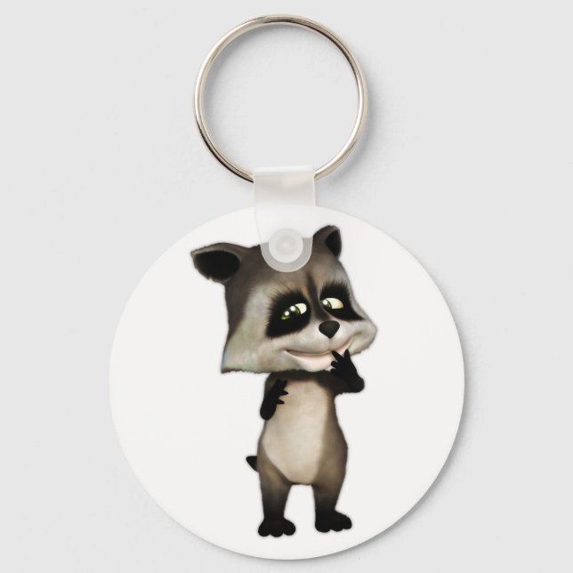 Porte-clés Rocky the Cute Cartoon Raccoon (Recto)