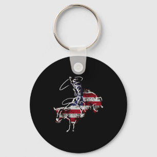 Porte-clés rodéo américain de rodéo rétro grunge usa