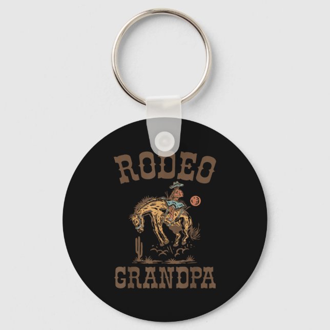 Porte-clés Rodeo Grandpa Cowboy Cowgirl Birthday Family Match (Recto)