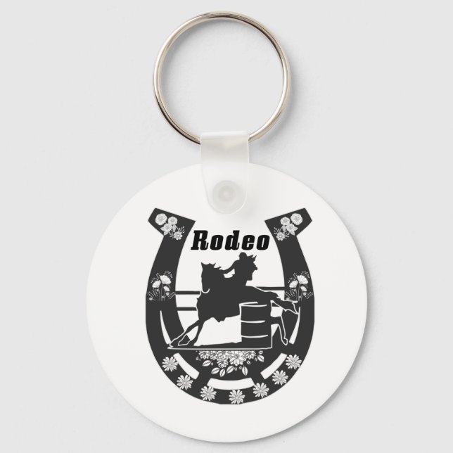 Porte-clés Rodeo Horse shoe - Barrel Racing Design  (Recto)