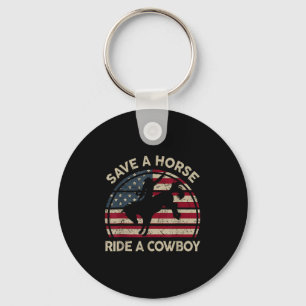 Porte-clés Rodéo vintage Cowboy Western Country Horse Usa Pat