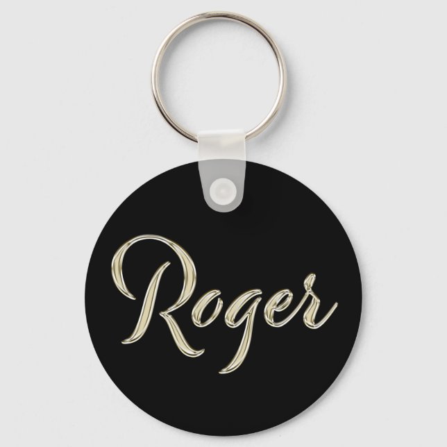 Porte-clés Roger Name whitegold Button (Recto)