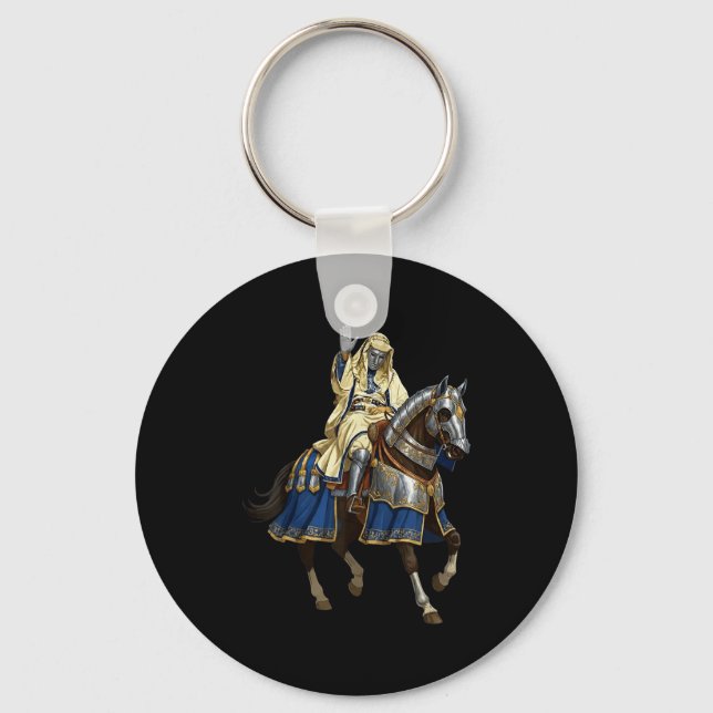 Porte-clés Roi Baldwin Iv Masque Argenté Masque Doré Médiéval (Recto)