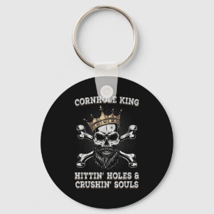 Porte-clés Roi de Cornhole Frappe des Trous & Âmes Écrasantes