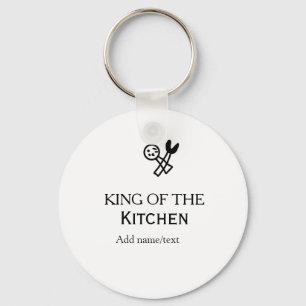 Porte-clés Roi de la cuisine chef cuisine ajouter nom couronn