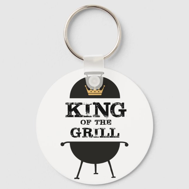 Porte-clés Roi Du Grill, Couronne D'Or Noir (Recto)