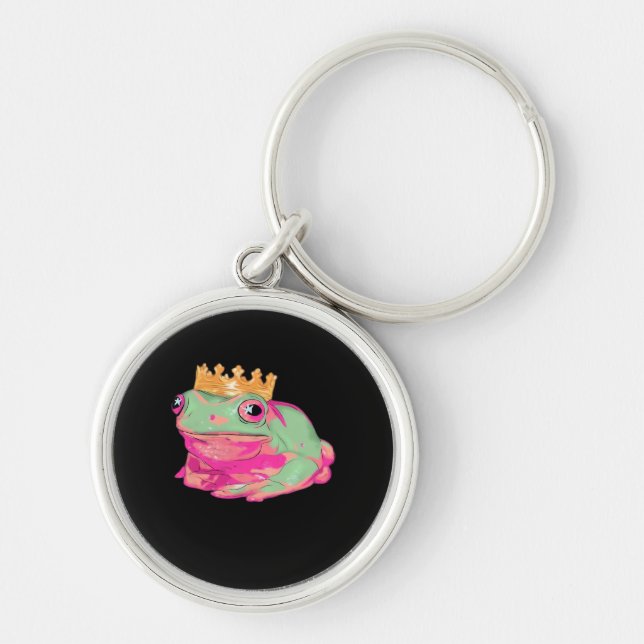 Porte-clés Roi Grenouille Funky Mème Style Classique (Devant)
