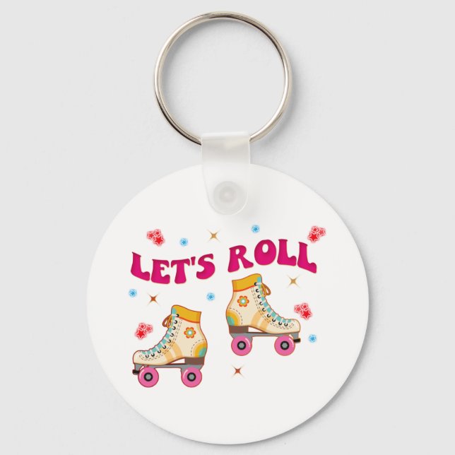 Porte-clés Roll Roller Skate Retro Amateurs de patinage (Recto)