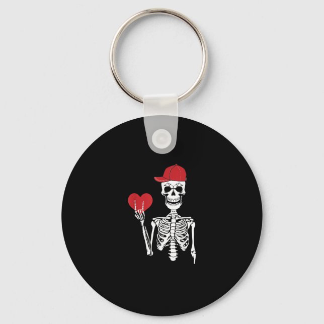 Porte-clés Roll Skeleton Mains Coeur Valentines Jour Crâne (Recto)