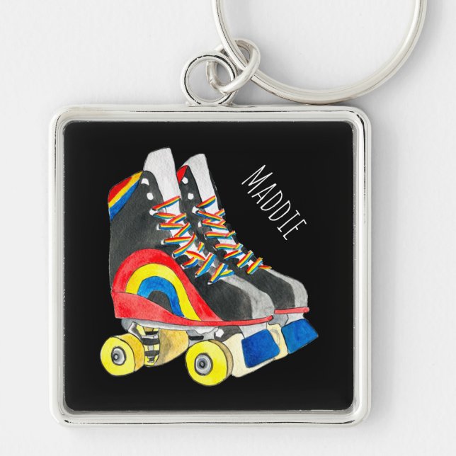 Porte-clés Rollerskates art des années quatre-vingts (Devant)