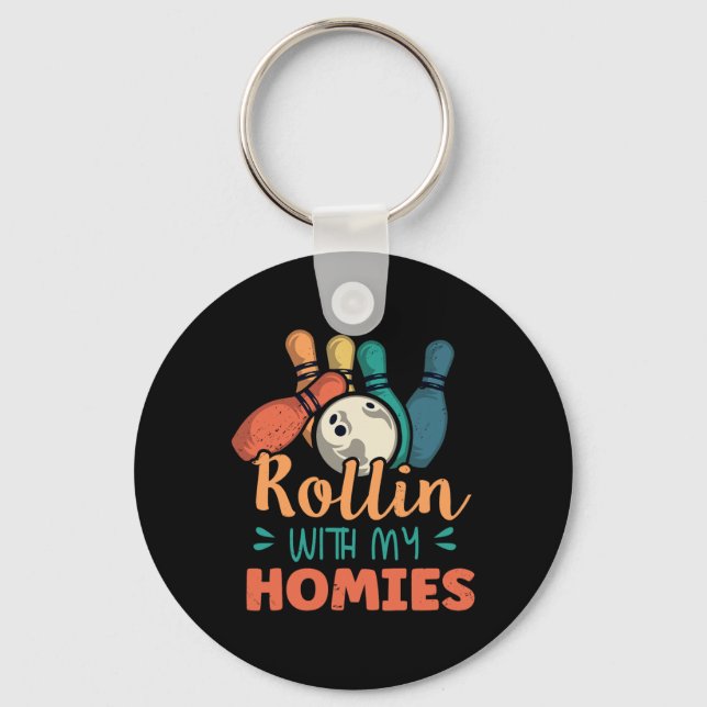 Porte-clés Rollin Avec Mes Hommes Retro Bowling 2 (Recto)