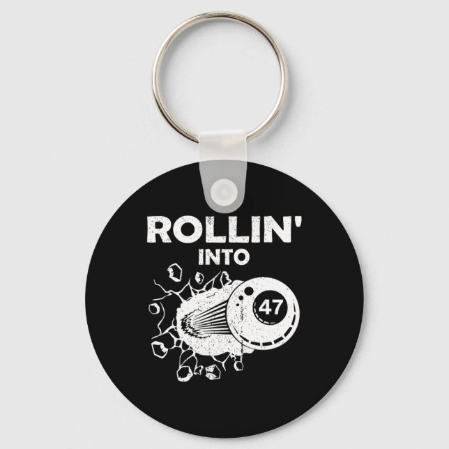 Porte-clés Rollin Into 47 Billiards 47th Birthday Flaming Bil (Recto)