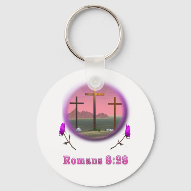 Porte-clés Romains 8:28 designs (Recto)