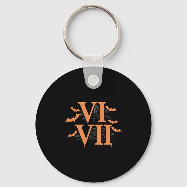Porte-clés Roman Numerals Vi Vii 67 Meme Gen Alpha Halloween  (Recto)