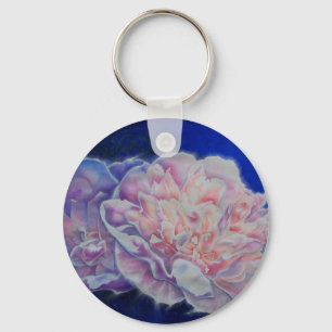 Porte-clés Romantic elegant pink white blue pastel watercolor