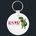 Porte-clés Romantic RAWR T-rex Dinosaur<br><div class="desc">Cute Lovely Tyrannosaurus Rex. Romantic t-rex dinosaur is holding cute red heart of yours. T-rex is not scary at all, lovely, warm and very romantic. Just dino in love! And remember: RAWR means 'I Love You" in dinosaur. Big Love from t-rex! Perfect gift or present for Valentine's Day for Your...</div>