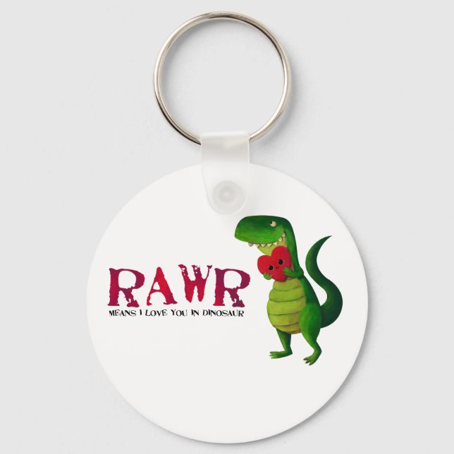 Porte-clés Romantic RAWR T-rex Dinosaur (Recto)