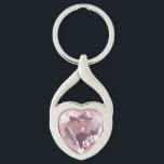 Porte-clés Romantique Coeurs roses Aimer Photo<br><div class="desc">Cadre de coeur rose pour votre photo préférée en couple.</div>