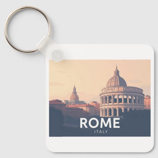 Porte-clés Rome Italie Pastel Voyage Design (Recto)