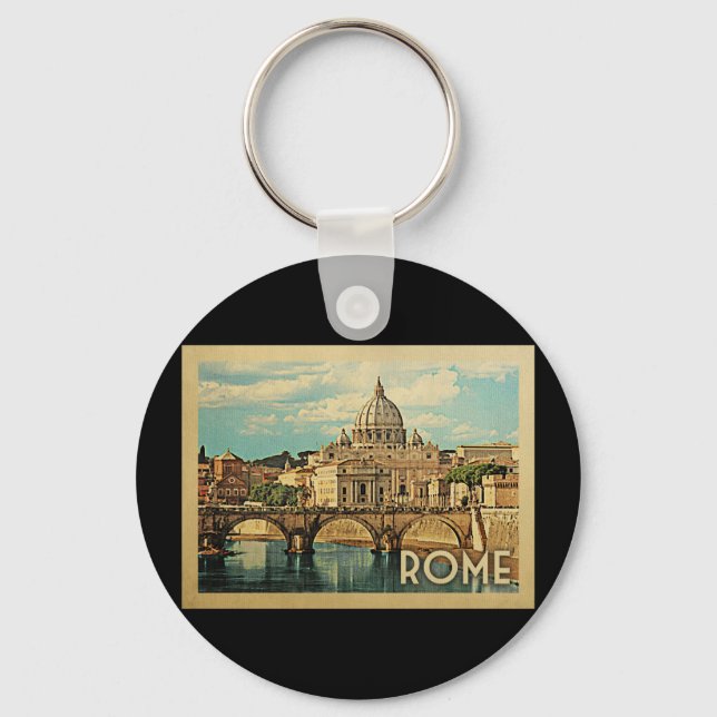Porte-clés Rome Italie Porte - clé Vintage voyage (Recto)