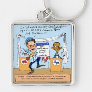 Porte-clés Romney Essaie les Piques sur Obama Cadeaux Drôles