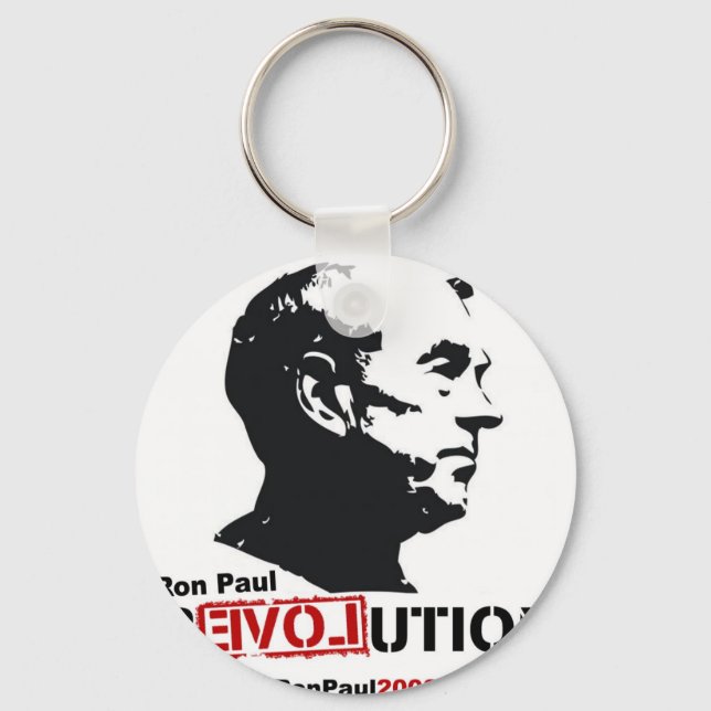 Porte-clés Ron Paul face Stencil - Revolution (Recto)