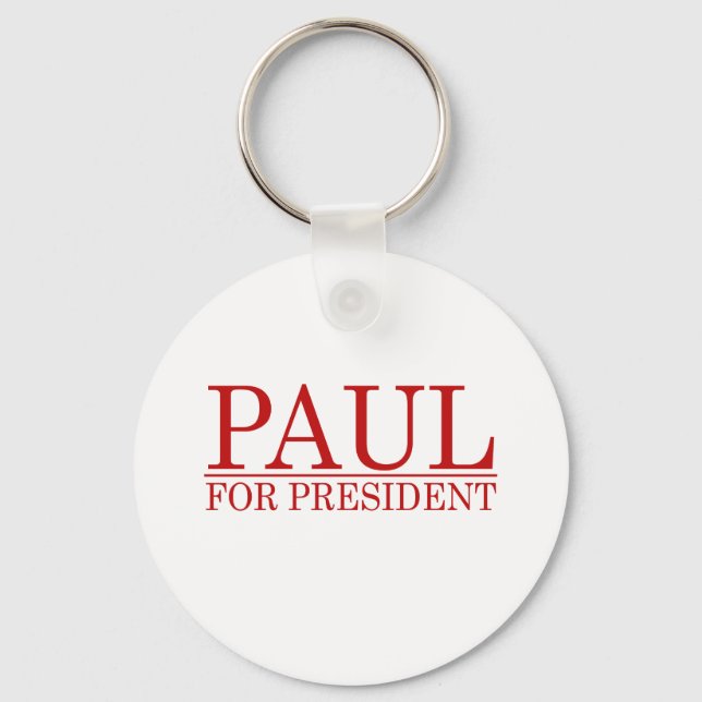 Porte-clés RON PAUL POUR LE PRÉSIDENT (Rouge) (Recto)
