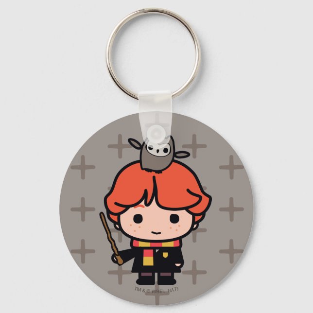 Porte-clés Ron Weasley et Pigwidgeon en dessin animé (Recto)