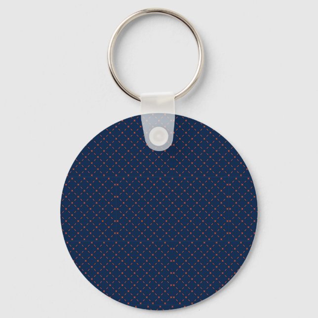 Porte-clés rond avec un fond bleu foncé (Recto)
