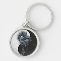 Porte-clés rond de dragon chinois de Yin Yang